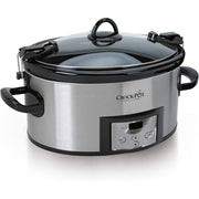 Crock-Pot 6 Quart Cook & Carry Programmable Slow Cooker with Digital Timer Stainless Steel
