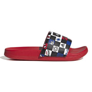 Adidas unisex-child Adilette Comfort Black/White/Better Scarlet (Spider-Man) 12K